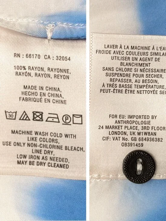 Anthropologie Holding Horses Dip Dye Print Top With Tie Sleeves Size S - Picture 8 of 9